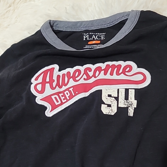The Children's Place, Black, Awesome Dept. Shirt, Boy's, Size 4T - Picture 4 of 7
